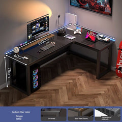 Double Desktop Combination L - Shaped Bookshelf Corner Computer Desk - SHOWLU FASHION STORE
