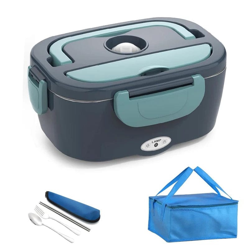 Dual - Use Car Office Electric Heated Lunch Box 220V 110V 24V 12V School Trip Travel Stainless Steel Food Warmer Container Black - SHOWLU FASHION STORE
