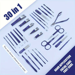 Manicure Set 30-Piece Nail Clippers Pedicure Kit Manicure Kit Professional Nail Kit for Toenail Fingernail Facial Care