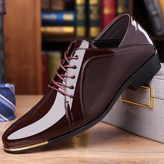 Men's Sleek Dress Shoes - Versatile for Weddings, Business & Casual Wear | Lace-Up, Non-Slip Rubber Sole | Fashionable Solid Color Design SHOWLU FASHION STORE