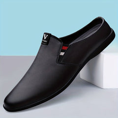 Men's Summer Slip-On Mules - Breathable Split Leather Upper, Non-Slip Rubber Sole, Comfortable PU Inner Lining, Round Toe Design, Casual Style for Casual Attire, Mule Shoes SHOWLU FASHION STORE