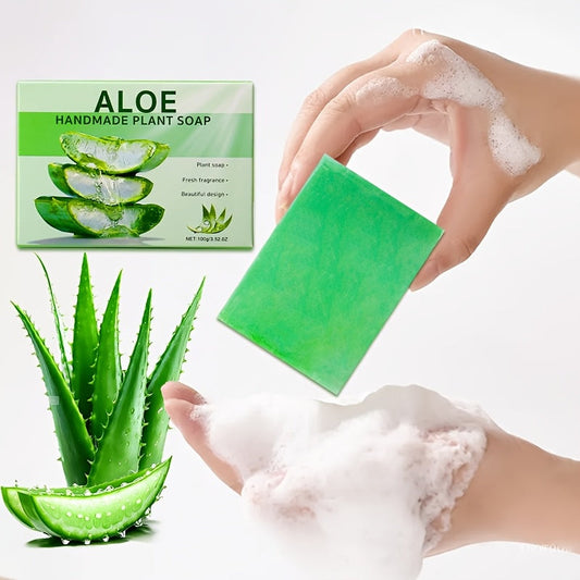 6pcs Handmade Aloe Vera Soap Bars - Deep Cleansing, Moisturizing & Hydrating for Face and Body, Gentle on All Light Beige Types, Unisex Light Beige Care with Plant Extracts, Alcohol-Free, Natural Formula for Soft, Healthy Lig SHOWLU FASHION STORE