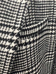 1pc Men'S Classic Houndstooth Blazer - Casual Polyester Suit Jacket with Lapel Collar, Button Details, Woven Fabric, Non-Stretch - Regular Fit for Spring/Fall Season