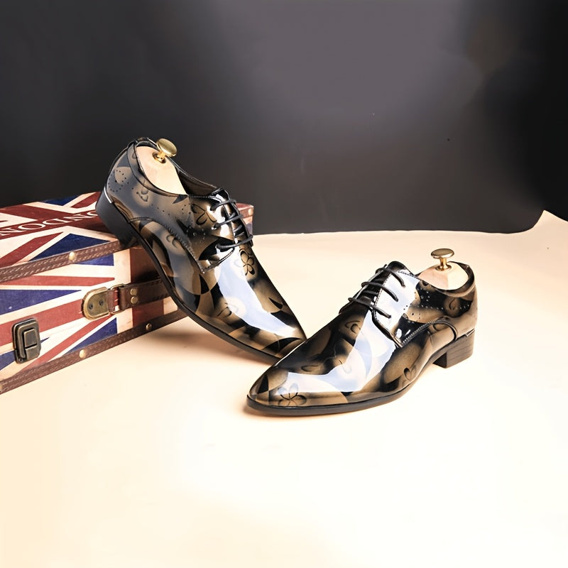 Fashionable And Elegant Men'S Business Pointed-toe Casual Shoes, Large Sizes For Men, Party Shoes With British Style, Crystal And Floral Design. SHOWLU FASHION STORE