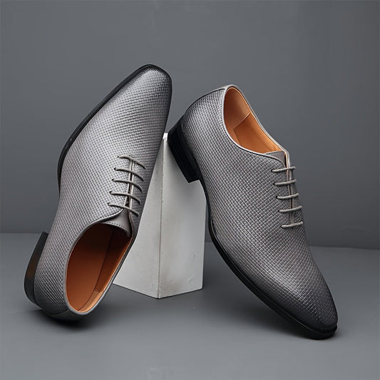 Men's Vintage Solid Color Whole-Cut Oxford Shoes, Comfy Non Slip Rubber Sole Microfiber Upper Formal Shoes, Men's Footwear SHOWLU FASHION STORE