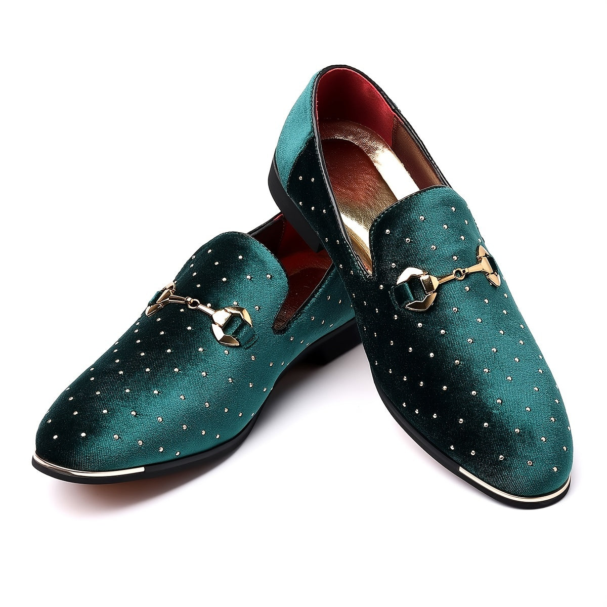 Glittering Mens Horsebit Loafers with Rhinestones - Ultra-Comfortable, Non-Slip Slip-Ons for Spring & Summer - Stylish Mens Dress Shoes SHOWLU FASHION STORE