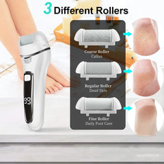 Electric Callus Remover Professional Foot File Grinder Pedicure Machine Rechargeable Heel Cracked Dead Skin Scrubber 3 Heads - SHOWLU FASHION STORE