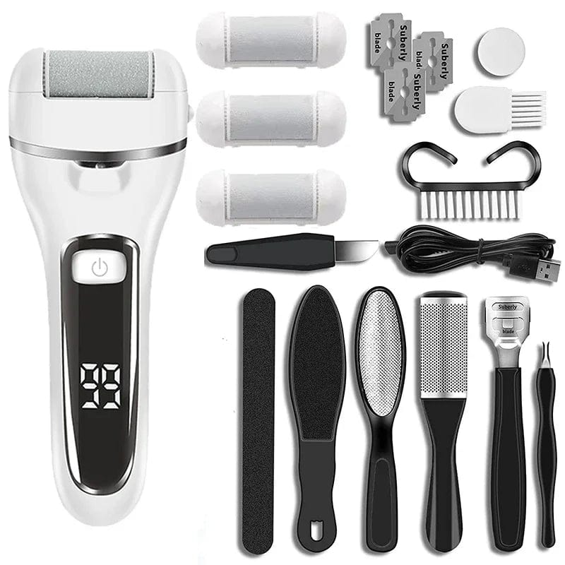 Electric Callus Remover Professional Foot File Grinder Pedicure Machine Rechargeable Heel Cracked Dead Skin Scrubber 3 Heads - SHOWLU FASHION STORE