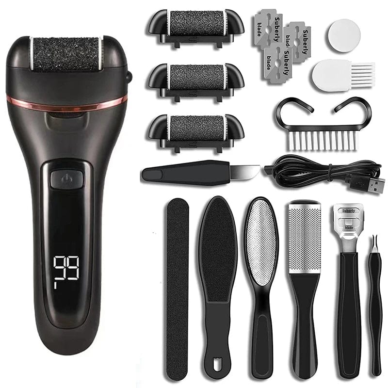 Electric Callus Remover Professional Foot File Grinder Pedicure Machine Rechargeable Heel Cracked Dead Skin Scrubber 3 Heads - SHOWLU FASHION STORE