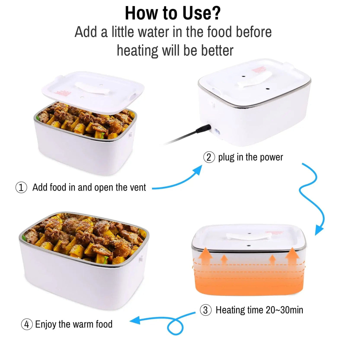 Electric Heated Lunch Box for Home and Car - SHOWLU FASHION STORE