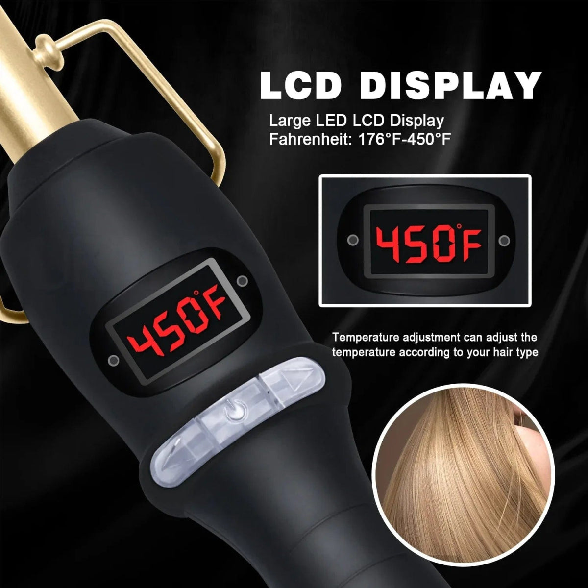 Electric Hot Comb Hair Straightener Heating Comb Ceramic LCD Straightener Brush for Wigs American African Hair Styling Tools - SHOWLU FASHION STORE