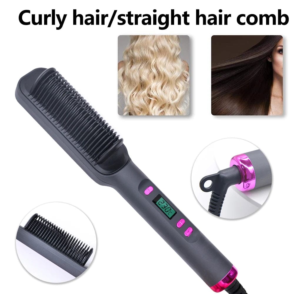 Electric Hot Comb Multifunctional Straight Hair Straightener Comb Negative Ion Anti - Scalding Styling Tool Straightening Brush - SHOWLU FASHION STORE
