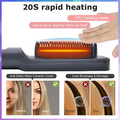 Electric Hot Comb Multifunctional Straight Hair Straightener Comb Negative Ion Anti - Scalding Styling Tool Straightening Brush - SHOWLU FASHION STORE