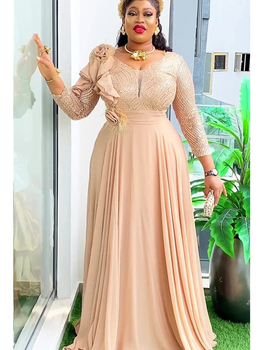 Elegant African Dresses for Women 2025 New Africa Clothing Plus Size Turkey Wedding Party Long Dress Dashiki Ankara Outfits Robe - SHOWLU FASHION STORE
