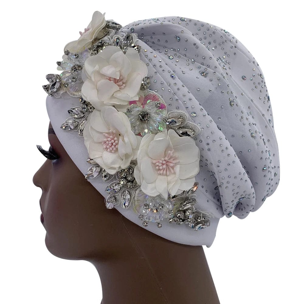 Elegant African Turban Cap with Shiny Rhinestone Ready to Wear Nigeria Auto Gele Headtie Party Women's Head Wrap Bonnet Turbante - SHOWLU FASHION STORE