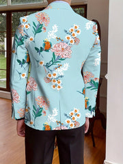 Elegant Men's Blazer - Casual & Formal, Long Sleeve, Button - Up Suit Jacket with Floral Print, Perfect for All Seasons - SHOWLU FASHION STORE