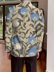 Elegant Men's Blazer - Casual & Formal, Long Sleeve, Button - Up Suit Jacket with Floral Print, Perfect for All Seasons - SHOWLU FASHION STORE