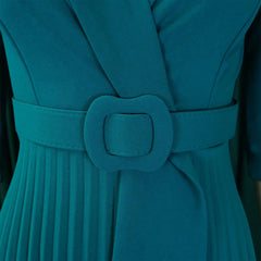 Elegant Office Ladies Dresses 2024 Autumn Fall Notched Collar Half Sleeve Belt Waisted Mid Calf Female Birthday Party Dress Midi - SHOWLU FASHION STORE