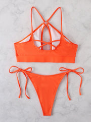 Elegant Shoelace Triangle Bikini - SHOWLU FASHION STORE