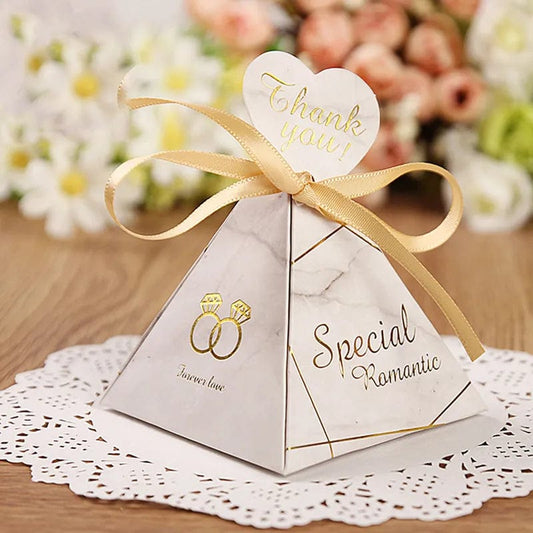 Elegant Triangular Pyramid Marble Candy Box - SHOWLU FASHION STORE