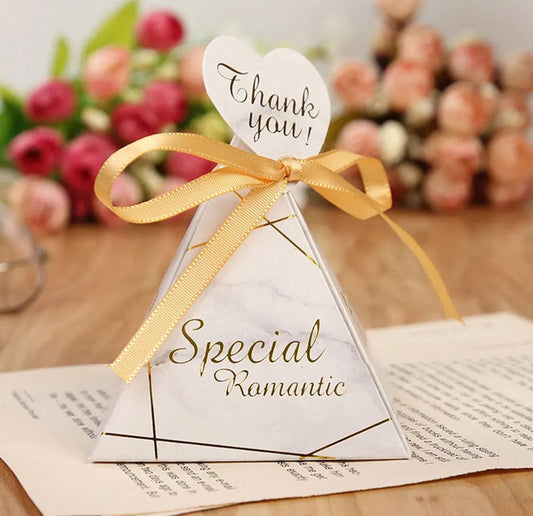 Elegant Triangular Pyramid Marble Candy Box - SHOWLU FASHION STORE