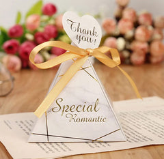Elegant Triangular Pyramid Marble Candy Box - SHOWLU FASHION STORE