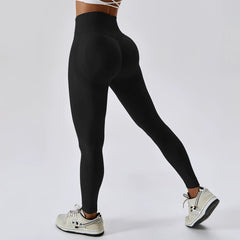 European and American Buttock Lifting Seamless Fitness Pants Belly Holding High Waist Yoga Pants Tight Cropped Pants Cycling Running Sweat pants Trousers - SHOWLU FASHION STORE