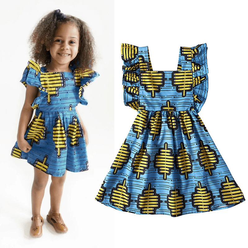 European and American Girls Flying Sleeves Dress - SHOWLU FASHION STORE