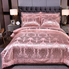European Style Jacquard Bedding Set Home Comefortable Duvet Cover Quality Quilt Cover And Pillowcase Flower Lace Bedsheet Sets - SHOWLU FASHION STORE