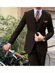 Men's 3pcs Suit Shawl Lapel Formal Wedding Party Events Vintage Western Suit Casual Business Workwear Suit 34S 36S 38S 40R 42R 11.62gal 12.15gal