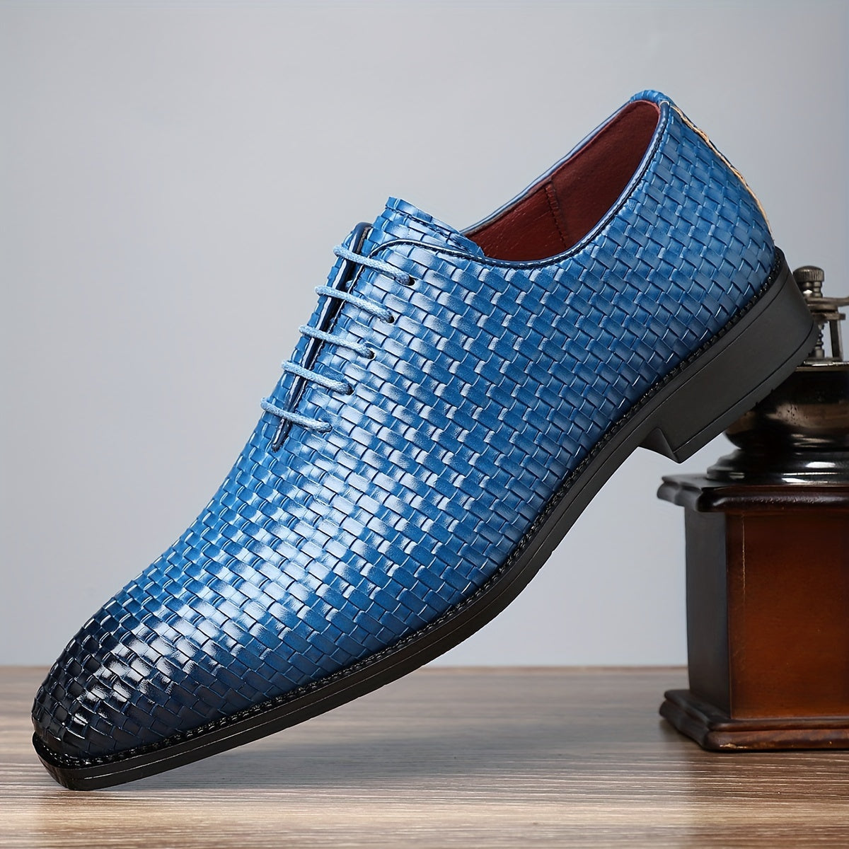 [Non Slip Rubber Sole Shoes] Plus Size Men's Whole-Cut Oxford Shoes, Comfy Non Slip Lace Up Casual Rubber Sole Formal Shoes, Men's Shoes For Banquet, Office, Business Occasion SHOWLU FASHION STORE