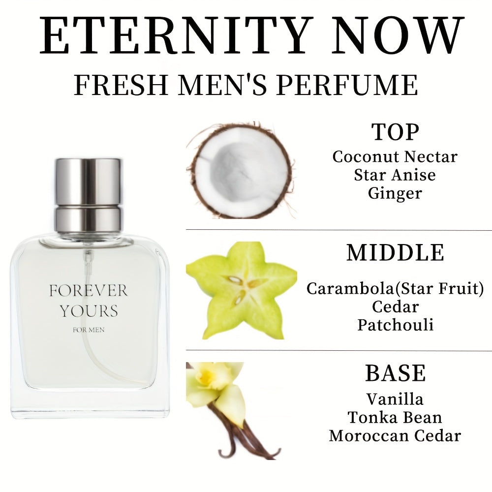 3.4 Fl Oz Men'S Eau De Parfum Spray - A Amber Fougere Fragrance for Men- with Coconut Nectar, Star Anise And Ginger - Medium Intensity Perfume SHOWLU FASHION STORE
