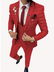 Mens Stylish 3pcs Suits Formal Events Groom Bestman Elegant Wedding Prom Party Dress Suit Casual Business Workwear Tuxedos Suits SHOWLU FASHION STORE