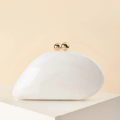 Elegant Marbled Acrylic Clutch with Magnetic Closure and Detachable Long Chain Strap, Stylish Evening Bag in Multiple Colors