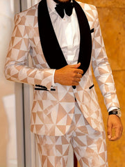 Mens Suits Tuxedo Suit Set Slim Fit 2pcs Luxurious Party Dinner Jacket Pants