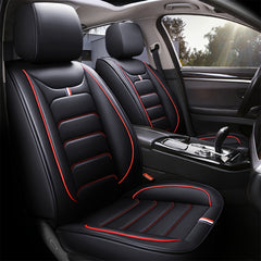 5 Car Seat Covers Faux Leather Seat Covers Full Set For Car Sedan SUV Truck Vans Front & Rear Seat Cushion Protector Wear-resistant, Breathable And Easy To Clean