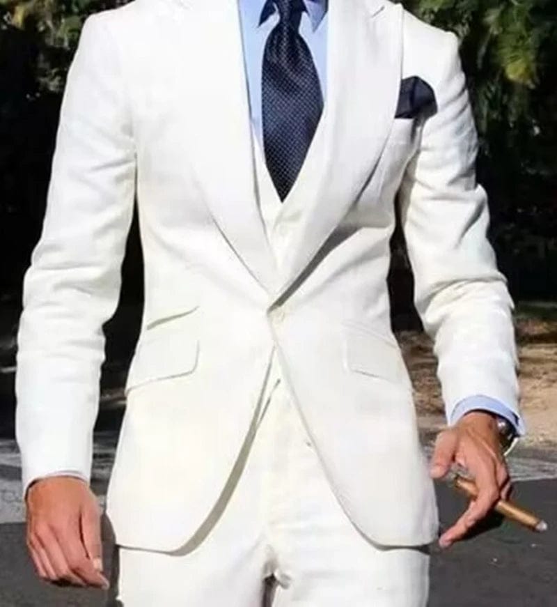 Fashion Men Leisure Boutique Business Suits Solid Color Wedding Suit Formal Groom Tuxedos 3 Pcs Set Dress Blazer Vest Trousers - SHOWLU FASHION STORE