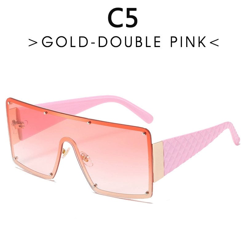 Fashion Modern Large Rim Sunglasses Women's One - Piece Lens Wide - Brimmed Sunglasses Fashion Ins Street Shot Catwalk Glasses Men - SHOWLU FASHION STORE