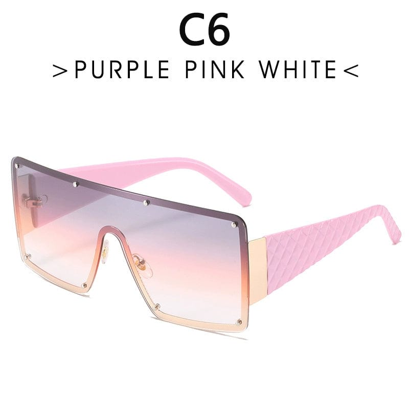 Fashion Modern Large Rim Sunglasses Women's One - Piece Lens Wide - Brimmed Sunglasses Fashion Ins Street Shot Catwalk Glasses Men - SHOWLU FASHION STORE