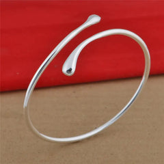 Fashion S925 Silver Needle Earrings Ring Bracelet Set Simple Personality Womens Water Drop Four - piece Jewelry Set for Women Gift - SHOWLU FASHION STORE