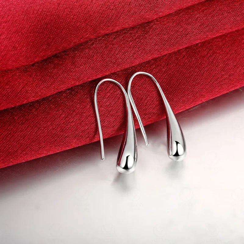 Fashion S925 Silver Needle Earrings Ring Bracelet Set Simple Personality Womens Water Drop Four - piece Jewelry Set for Women Gift - SHOWLU FASHION STORE