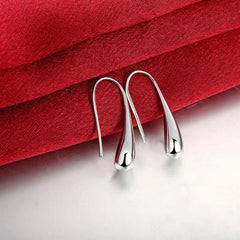 Fashion S925 Silver Needle Earrings Ring Bracelet Set Simple Personality Womens Water Drop Four - piece Jewelry Set for Women Gift - SHOWLU FASHION STORE