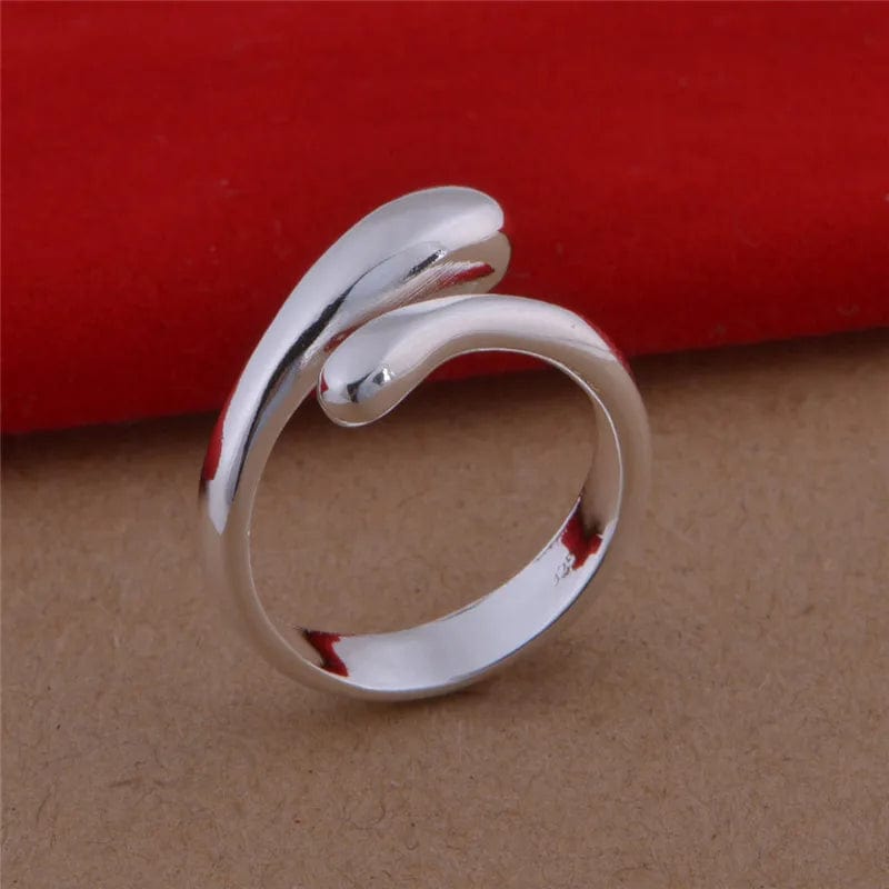 Fashion S925 Silver Needle Earrings Ring Bracelet Set Simple Personality Womens Water Drop Four - piece Jewelry Set for Women Gift - SHOWLU FASHION STORE