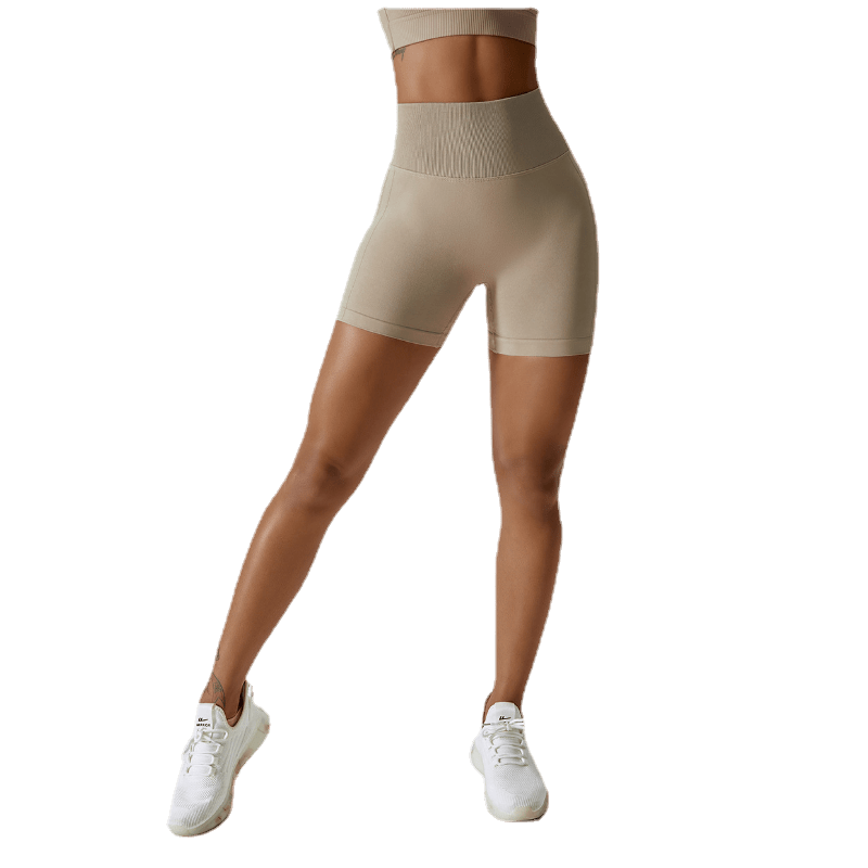 Fashion Seamless Yoga Shorts Peach Hip Raise High Waist Hip - Slimming Fitness Pants Skinny Running Sports Girls Short - Length Pants - SHOWLU FASHION STORE