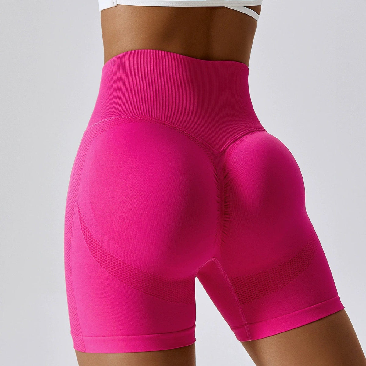 Fashion Seamless Yoga Shorts Peach Hip Raise High Waist Hip - Slimming Fitness Pants Skinny Running Sports Girls Short - Length Pants - SHOWLU FASHION STORE