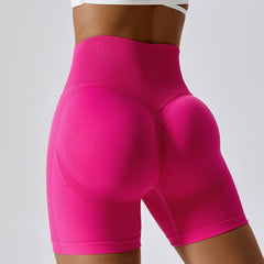 Fashion Seamless Yoga Shorts Peach Hip Raise High Waist Hip - Slimming Fitness Pants Skinny Running Sports Girls Short - Length Pants - SHOWLU FASHION STORE