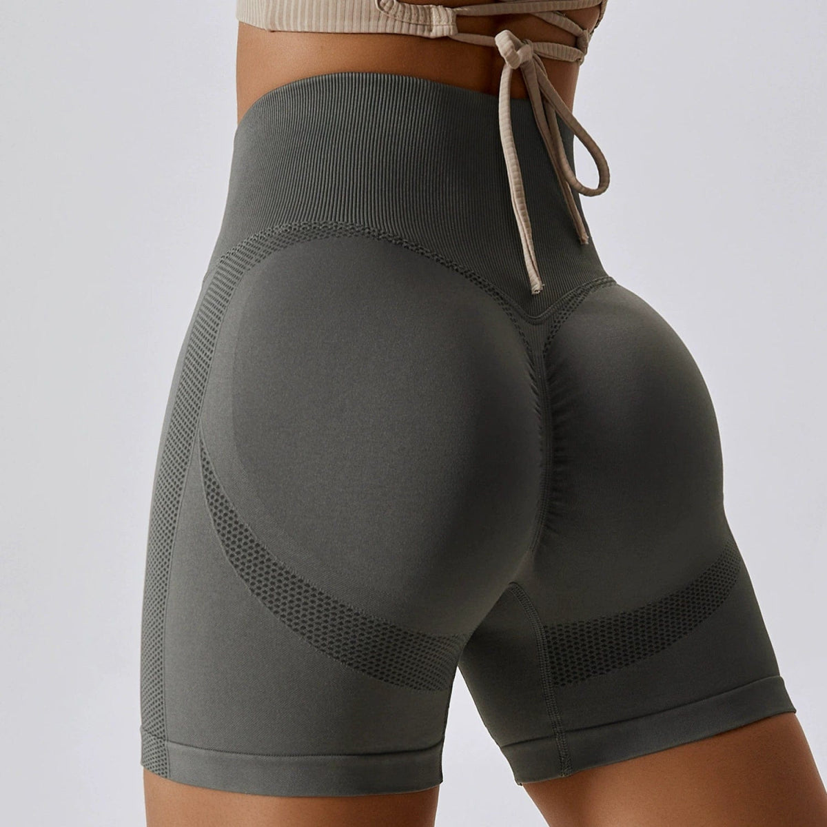 Fashion Seamless Yoga Shorts Peach Hip Raise High Waist Hip - Slimming Fitness Pants Skinny Running Sports Girls Short - Length Pants - SHOWLU FASHION STORE