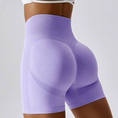 Fashion Seamless Yoga Shorts Peach Hip Raise High Waist Hip - Slimming Fitness Pants Skinny Running Sports Girls Short - Length Pants - SHOWLU FASHION STORE