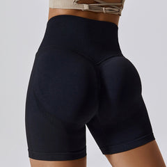 Fashion Seamless Yoga Shorts Peach Hip Raise High Waist Hip - Slimming Fitness Pants Skinny Running Sports Girls Short - Length Pants - SHOWLU FASHION STORE