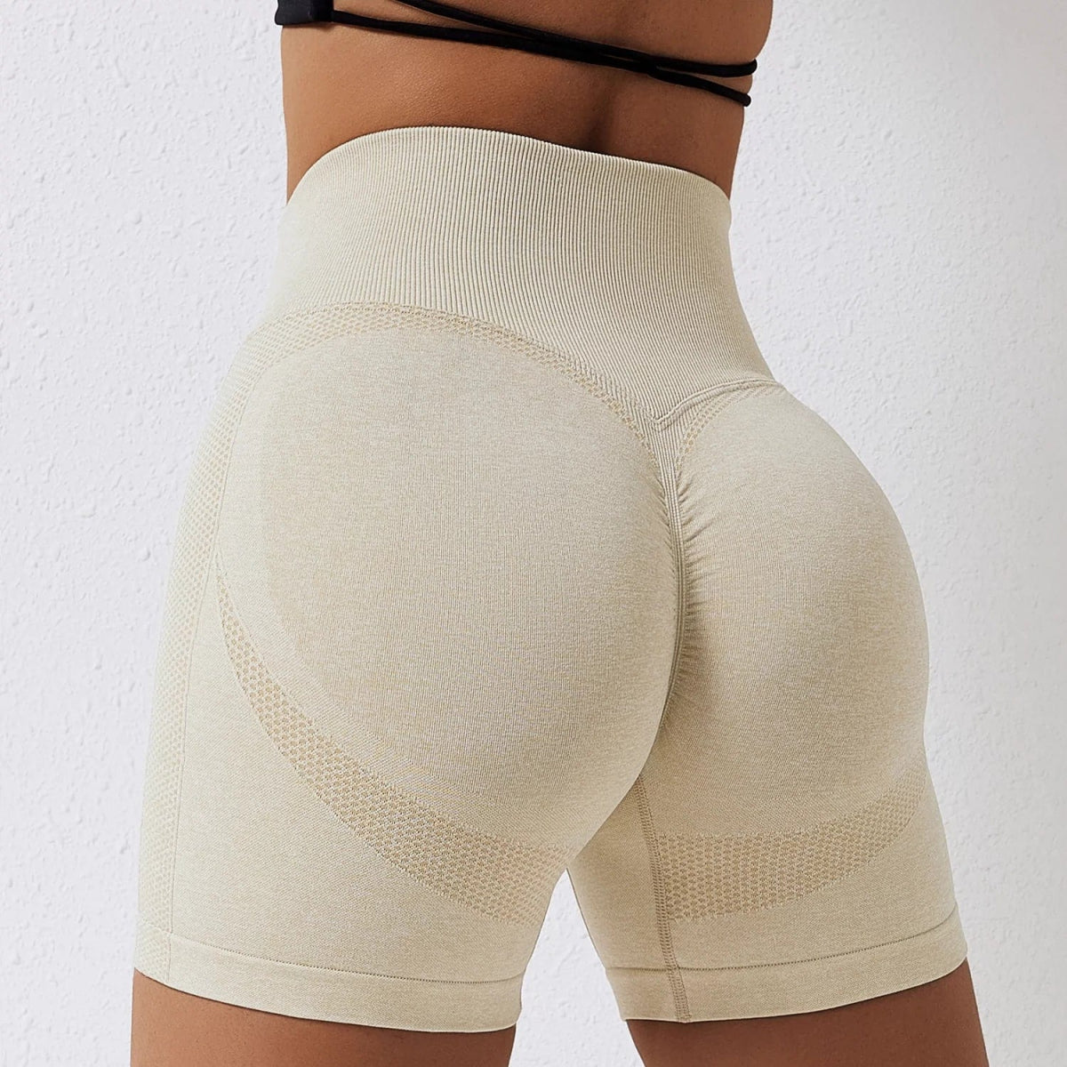 Fashion Seamless Yoga Shorts Peach Hip Raise High Waist Hip - Slimming Fitness Pants Skinny Running Sports Girls Short - Length Pants - SHOWLU FASHION STORE